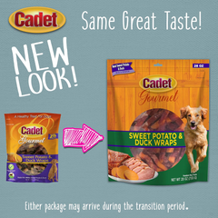 Cadet Gourmet Sweet Potato & Chicken Wraps Limited-Ingredient Dog Chews, Healthy and Natural Training Treats for Small and Large Dogs