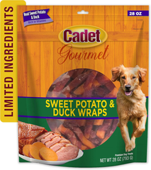Cadet Gourmet Sweet Potato & Chicken Wraps Limited-Ingredient Dog Chews, Healthy and Natural Training Treats for Small and Large Dogs