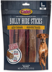 Cadet Bully Hide Sticks for Small Dogs, All-Natural Beef Pizzle, Limited-Ingredient Long-Lasting Dog Chews for Aggressive Chewers