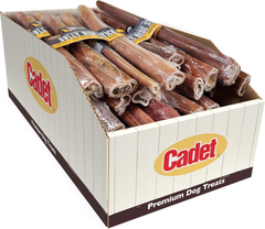 Cadet Bully Hide Sticks for Large Dogs, All-Natural Beef Pizzle, Limited-Ingredient Long-Lasting Dog Chews for Aggressive Chewers
