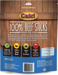 Cadet 100% Beef Strips Dog Chew Sticks, Long-Lasting Single-Ingredient Natural Treats, High-Protein, Perfect for Small & Large Breeds