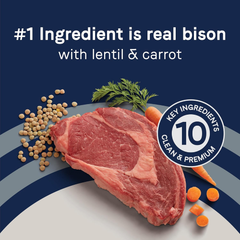 Canidae Pure Limited Ingredient Premium Adult Dry Dog Food, Real Bison, Lentil & Carrot Recipe