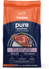 Canidae Pure Limited Ingredient Premium Adult Dry Dog Food, Real Bison, Lentil & Carrot Recipe