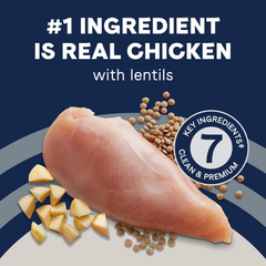 Canidae Pure Limited Ingredient Premium Adult Dry Dog Food, Real Chicken, Lentil & Potato Recipe, Grain Free