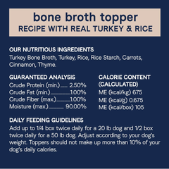 CANIDAE Pure Bone Broth Topper with Real Turkey & Rice Wet Dog Food