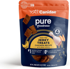 CANIDAE Pure Dog Jerky Treats, Chicken with Sweet Potato, Grain Free