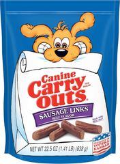 Canine Carry Outs Sausage Links Beef Flavor Dog Treats
