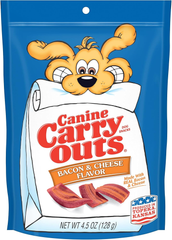 Canine Carry Outs Bacon & Cheese Flavor Dog Treats