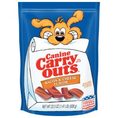 Canine Carry Outs Bacon & Cheese Flavor Dog Treats