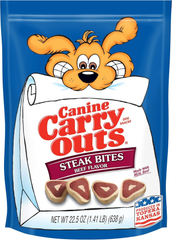 Canine Carry Outs Steak Bites Beef Flavor Dog Treats
