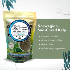 Dried Kelp Powder for Dogs - Canine Caviar Organic Norwegian Dried Kelp Supplement Powder to Improve Teeth and Gums, Circulation, Metabolism, and Joint Health, Dog Supplement