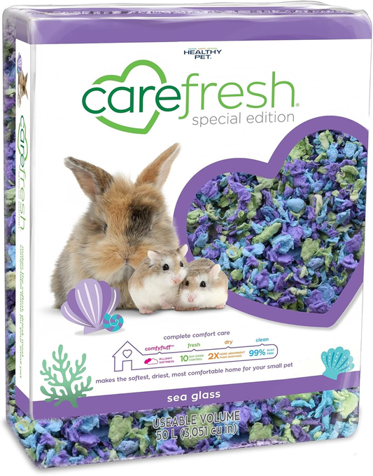 carefresh 99% Dust-Free Sea Glass Natural Paper Small Pet Bedding with Odor Control