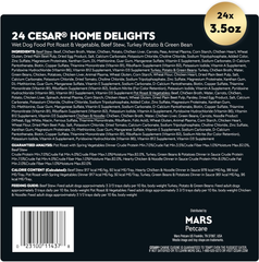 CESAR HOME DELIGHTS Wet Dog Food Pot Roast & Vegetable, Beef Stew, Turkey Potato & Green Bean, and Hearth Chicken & Noodle Variety Pack Easy Peel Trays