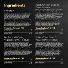 CESAR HOME DELIGHTS Wet Dog Food Pot Roast & Vegetable, Beef Stew, Turkey Potato & Green Bean, and Hearth Chicken & Noodle Variety Pack Easy Peel Trays