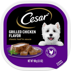 CESAR Adult Soft Wet Dog Food Classic Loaf in Sauce, Grilled Chicken Flavor