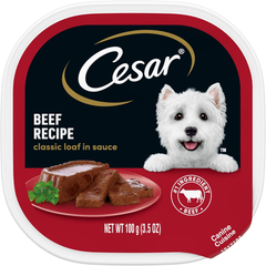 CESAR Adult Soft Wet Dog Food Loaf in Sauce Beef Recipe