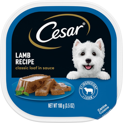 CESAR Adult Soft Wet Dog Food Classic Loaf in Sauce, Lamb Recipe