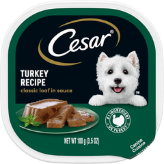 CESAR Adult Soft Wet Dog Food Classic Loaf in Sauce, Turkey Recipe