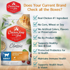 Chicken Soup For The Soul Classic Dry Adult Cat Food, Chicken & Brown Rice Recipe | Soy, Corn & Wheat Free, No Artificial Flavors or Preservatives