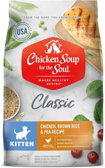 Chicken Soup for The Soul Classic Dry Kitten Food, Chicken, Brown Rice & Pea Recipe Soy, Corn & Wheat Free, No Artificial Flavors or Preservatives