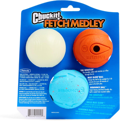 Chuckit Gen 1 Fetch Pack Dog Balls - Interactive Dog Toys, High-Bounce Fetch Ball, Floating Ultra and Rugged Balls, Durable - , 2.5-inch Diameter, Set of 3