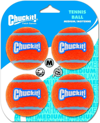 Chuckit! Dog Tennis Ball Dog Toy, for dogs 20-60 lbs, Pack of 4