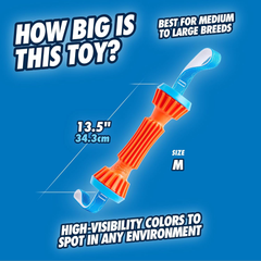 Chuckit! Rugged Bumper Dog Toy - Durable Fetch Stick with TPR Ridges for Easy Grip - Tug-of-War Toy for Medium and Large Dogs - Floats in Water