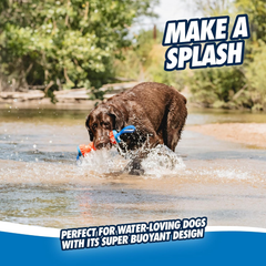 Chuckit! Rugged Bumper Dog Toy - Durable Fetch Stick with TPR Ridges for Easy Grip - Tug-of-War Toy for Medium and Large Dogs - Floats in Water