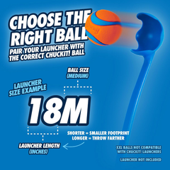 Chuckit! Dog Ball Launcher - Junior 18", Dog Fetch Ball Thrower, For Dogs 20-60 Pounds, Made in USA