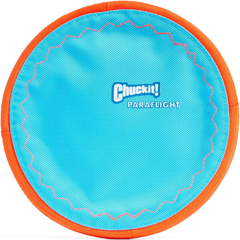 Chuckit! Paraflight Flying Disc Dog Toy - Water Floating Flyer - Durable Nylon Construction with Soft Rubber Edges - For Medium and Large Dogs