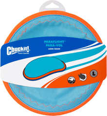 Chuckit! Paraflight Flying Disc Dog Toy - Water Floating Flyer - Durable Nylon Construction with Soft Rubber Edges - For Medium and Large Dogs