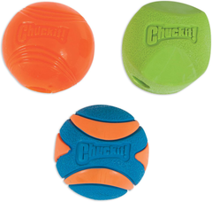 Chuckit! Fetch Pack Dog Ball Dog Toys, for Medium Breeds, Includes Erratic, Strato and Ultra Squeaker Balls