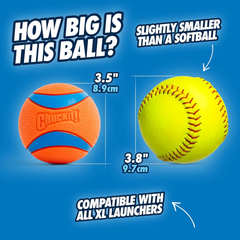 Chuckit! Ultra Ball Dog Toy - For Dogs 100+ lbs - Made from Durable Rubber - Super Bouncy - Floats in Water