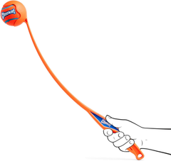 Chuckit! Sport 26L Dog Ball Launcher - Includes a 3-inch Diameter Large Ball for Dogs 60-100 Pounds - Manual Thrower for Dog Balls With a Slim Ergonomic Handle