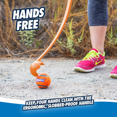 Chuckit! Sport 26L Dog Ball Launcher - Includes a 3-inch Diameter Large Ball for Dogs 60-100 Pounds - Manual Thrower for Dog Balls With a Slim Ergonomic Handle