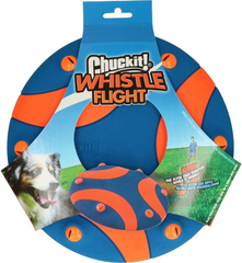 Chuckit! Whistle Flight Outdoor Dog Toy, Orange and Blue