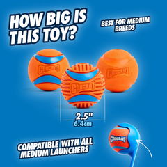 Chuckit! Dog Balls - Interactive Dog Toys, High-Bounce Fetch Ball, Floating Ultra and Rugged Balls, Durable