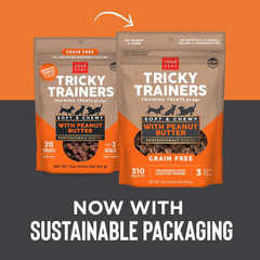 Cloud Star Tricky Trainers Soft & Chewy Dog Training Treats Pouch, Peanut Butter Flavor, Grain-Free Low Calorie Behavior Aid with 310 treats