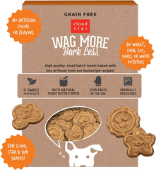 Cloud Star Wag More Bark Less Crunchy Grain Free Dog Treats, Peanut Butter & Apples