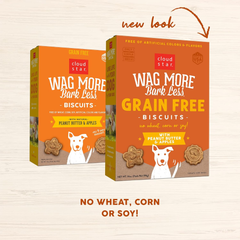 Cloud Star Wag More Bark Less Crunchy Grain Free Dog Treats, Peanut Butter & Apples