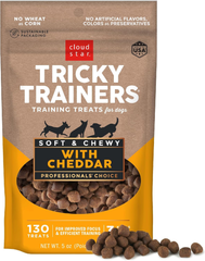 Cloud Star Tricky Trainers Soft & Chewy Dog Training Treats, Cheddar Flavor, Low Calorie Behavior Aid with 130 treats