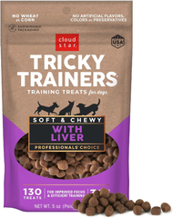 Cloud Star Tricky Trainers Soft & Chewy Dog Training Treats, Liver Flavor, Low Calorie Behavior Aid with 130 treats