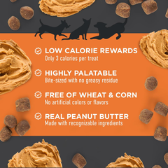Cloud Star Tricky Trainers Soft & Chewy Dog Training Treats, Peanut Butter Flavor, Grain-Free Low Calorie Behavior Aid with 130 treats