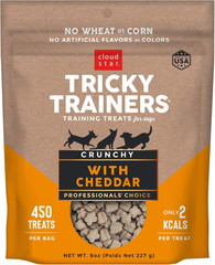 Cloud Star Tricky Trainers Crunchy, Low Calorie Training Dog Treats, Made in the USA, Wheat & Corn Free, Cheddar