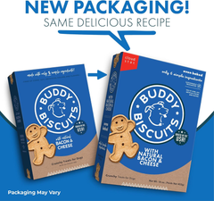 Buddy Biscuits Box of Crunchy Dog Treats Made with Bacon & Cheese