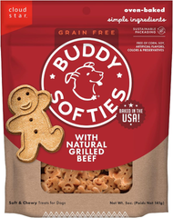 Buddy Biscuits Softies, Grain-Free Soft & Chewy, Natural Grilled Beef Flavor Dog Treats, Oven Baked in The USA