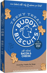 Buddy Biscuits Box Teeny Crunchy Dog Treats Made with Bacon & Cheese