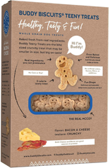 Buddy Biscuits Box Teeny Crunchy Dog Treats Made with Bacon & Cheese