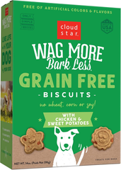 Cloud Star Wag More Bark Less - Dog Treats - Crunchy Biscuits - Grain Free Chicken & Sweet Potato