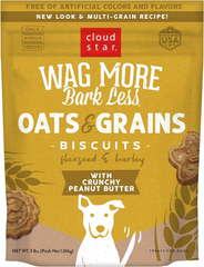 Cloud Star Wag More Bark Less Oats & Grains Crunchy Dog Treats, Peanut Butter